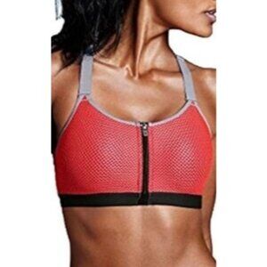 NWT Victorias Secret Sports Bra Womens Size 34C Knockout High Support Zip Front